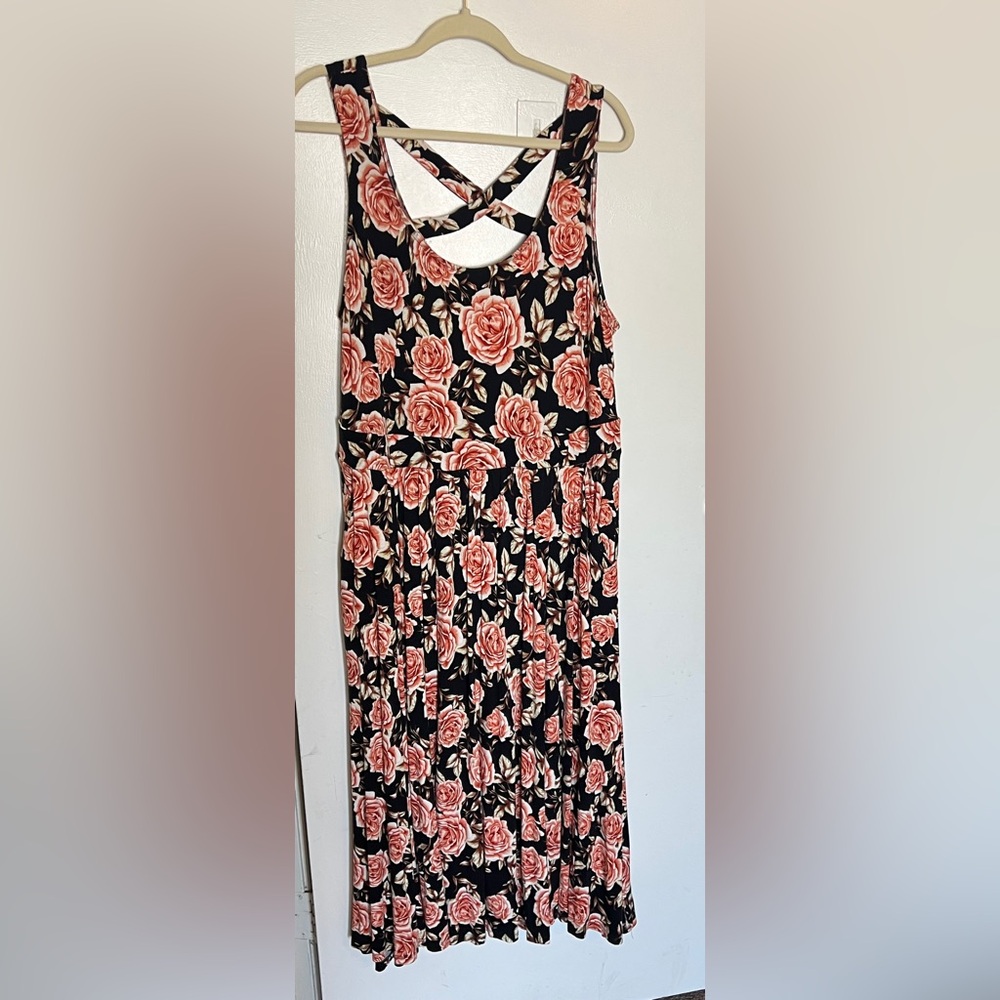Torrid Black and Pink Floral Dress